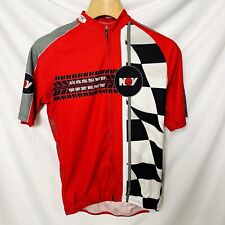 SUGOI Cycling Jersey Shirt Men's Large Full Zip Red Black Nov Sponsored