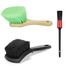 Wheel Rim Tire Brush Set Soft Stiff Bristle Wash Cleaning Supplies Kit Car Body