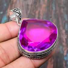 Pink Amethyst Gemstone Handmade Jewelry Pendant 1.97 s127"