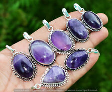 Amethyst Gemstone Fashion Pendant 5pcs Wholesale Lot 925 Silver Plated Jewelry