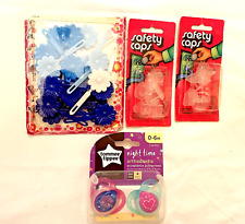 Mixed lot Baby Items 2 Baby Pacifiers, 2 - 6 pk Safety Outlet Caps 20 Hair Clips