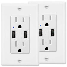 4.2A USB Charger Wall Outlet with Smart Chip Tamper Resistant UL Listed White ×2 - South El Monte - US