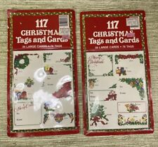 Holiday Merry Christmas Tag & Cards Set Lot 200 + NOS NIP Sealed Gift 2 Packs #B