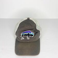 Patagonia Bison Hat Snapback Buffalo Faded White Mesh Back Trucker Cap