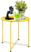 Garden 4 you Metal Round End Table, Yellow, Foldable, 18.5 x 19.4 Yellow - Toronto - Canada