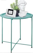 Folding Tray Metal Side Table Green round End Table Sofa Small Accent Easy carry - Mumbai - India