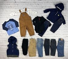 12 Months Boy Lot Boys Bundle Shirts Pants Jeans Hoodie Vest Overalls 14 Items