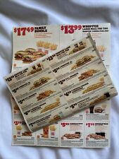 2 Sheets BURGER KING COUPONS - WHOPPER, CHICKEN SANDWICH Exp 7/14 & 7/28 2024