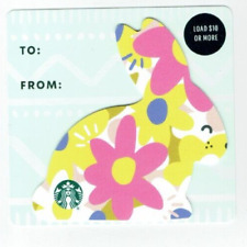 STARBUCKS Gift Card 2021 Die Cut Bunny, Easter, Flowers - Collectible - No Value