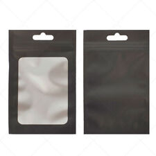 100x Matte Black Frame Foil Hanging Zip Lock Bags 2.75x4in (Free 2-Day Shipping)