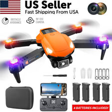 RC Drone With 4K HD Dual Camera WiFi FPV Foldable Quadcopter + 4 Batteries Gift