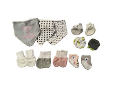 Baby 12 PC LOT Bibs Socks Mittens Infant Unisex