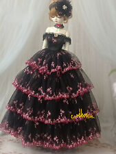 1/4 1/3 BJD Clothes Doll Outfit Long Cake Dress Full Dress Plum Blossom Edges