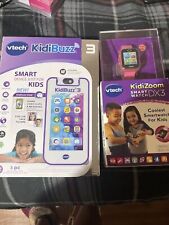 VTech KidiBuzz 3 Purple Smart DEVICE KidiCom Chat & CloseUp Lens + SMART WATCH!! - Conroe - US