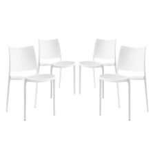 Pemberly Row 17.5 Modern Plastic Dining Side Chair in White (Set of 4) - Toronto - Canada"