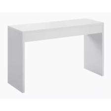 Console Table 48-In Wood Rectangular Minimalist Desk Vanity Living Room White - US