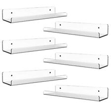 Minimalist Floating Shelves Wall Mounted Set of 6 4 mm Clear Thinkness Book S... - Mumbai - India