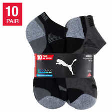 PUMA Men's No Show Socks, 10 Pair Moisture Wicking Mesh Ventilation Arch Support