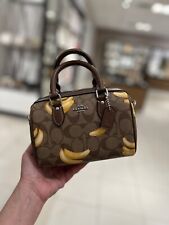 NWT Coach Mini Rowan Crossbody In Signature With Banana Print CR246