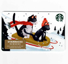 2019 STARBUCKS Gift Card Cats on Sled - Snow - Christmas - Collectible -No Value