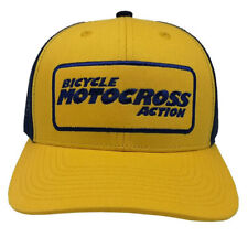 BICYCLE MOTOCROSS ACTION BMX Embroidered Adjustable HAT - BLUE/YELLOW