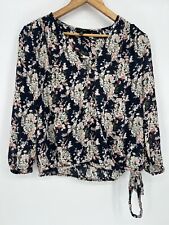 Lucky Brand Women's Faux Wrap Bohemian Floral Blouse Women’s Size Medium