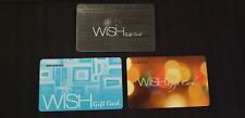 Wish 3 Assorted Gift Card Lot NO $ Value Collectible Only