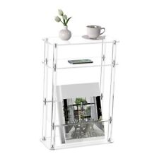 Acrylic Narrow End Table for Small Spaces with Magazine Holder, Slim Side - Mumbai - India