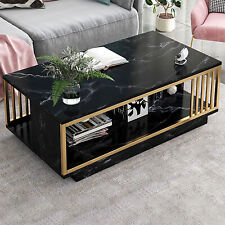 Coffee Table Metal Faux Marble Center Table For Home Pattern Modern Rectangular - Mumbai - India