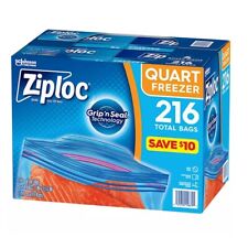 Ziploc Easy-Open Tabs Freezer Quart Bags (216 ct.) ***FREE Shipping***