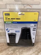 Smart Electrician Digital 24 HR Timer with Remote Pack Outdoor Plug in Holiday - Elgin - US