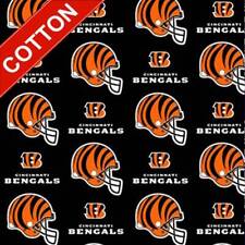 Cincinnati Bengals NFL Cotton Fabric - 58 Wide - Sold by The Yard & Bolt"