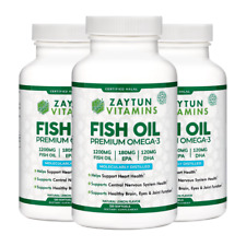 Zaytun Vitamins Halal Fish Oil 1200mg Omega-3 300mg EPA/DHA, 3-Pack 360 Softgels - Toronto - Canada