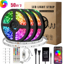 100ft LED Strip Lights 50ft 32ft Music Bluetooth APP Remote 5050 RGB Room Lights - Englewood - US