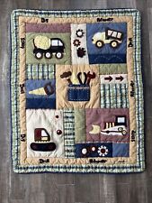 VINTAGE Eddie Bauer Quilt Blanket Nursery Construction, Tools 41” X 32” CUTE