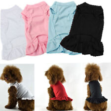 Pet Dog Clothes T Shirt Dress Ruffle Dress Solid Color Puppy Skirt Vest Apparel - Toronto - Canada