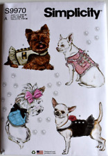 SIMPLICITY CRAFT PATTERN 9970 DOG COATS SIZES XXS XS SM MD NEW