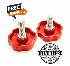 3/8 Thumb Screw Bolts with Red Round 6 Point Plastic Clamping Knob Stainless - Irvine - US"