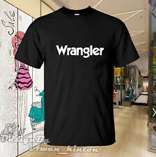 Mens Clothing Wrangler Logo Tshirt Black Color Short Sleeve Unisex