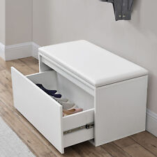 [en.casa] shoe bench shoe cabinet seat wardrobe bench shoe storage white