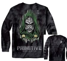 New Primitive Apparel Men's Doom Washed Long Sleeve T Shirt Black RPRM-51