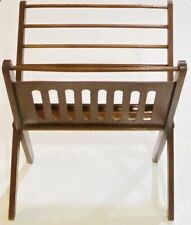 Vintage Mid Century Modern Wooden Magazine Rack MCM Slats Minimalistic - Gainesville - US