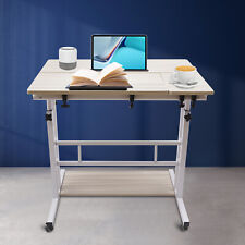 Laptop Computer Stand Table Cart Rolling Laptop Desk Adjustable Angle + Height