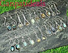 A++ Labradorite Gemstone Mix Shape Earring 925 Silver Plated 10 Pc Jewelry Lots