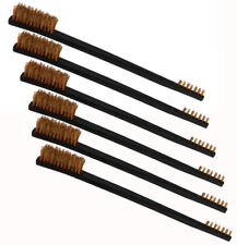 6pc 7 Double Ended Gun Cleaning Brush Plastic Handle Set - Copper Bristol"