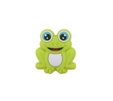 1 pc. Silicone Focal Bead, Beadable accessories 27 x 30mm Green Frog