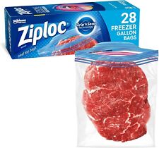 Ziploc Gallon Food Storage Freezer Bags, New Stay Open Design 28 & 80 Count