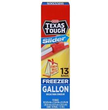 Gallon Freezer Bags 13 Count Slider Texas Tough HEB Food Storage Bag Ziplock Bag