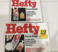 2 Boxes Vintage HEFTY Food Bags 1 Gallon Double Walled 50 Bags Total
