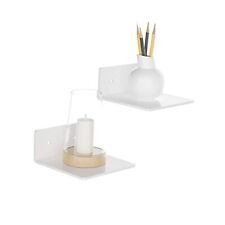 es Acrylic Wall Shelves Set of 2, Wall Mounted Storage Display 6 Inch White - Mumbai - India